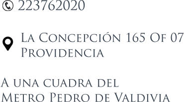 56 9 79765402       Padre Mariano 10 Of 1307      Providencia  A una cuadra del Metro Pedro de Valdivia